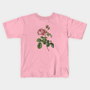 Rose Flower Vintage Botanical Illustration Kids T-Shirt